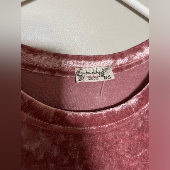 Free people Velvet pink cropped top - Picture 3 of 4